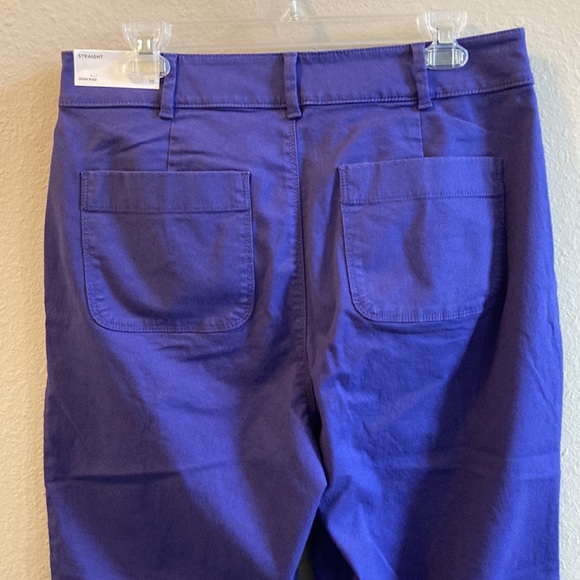 LOFT Purple Cotton High Rise Waist Pants with Front & Back Pockets - Picture 8 of 16